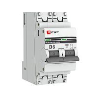 Автоматический выключатель 2P 6А (D) 6кА ВА 47-63M без теплового расцепителя PROxima | код  mcb4763m-6-2-6D-pro | EKF
